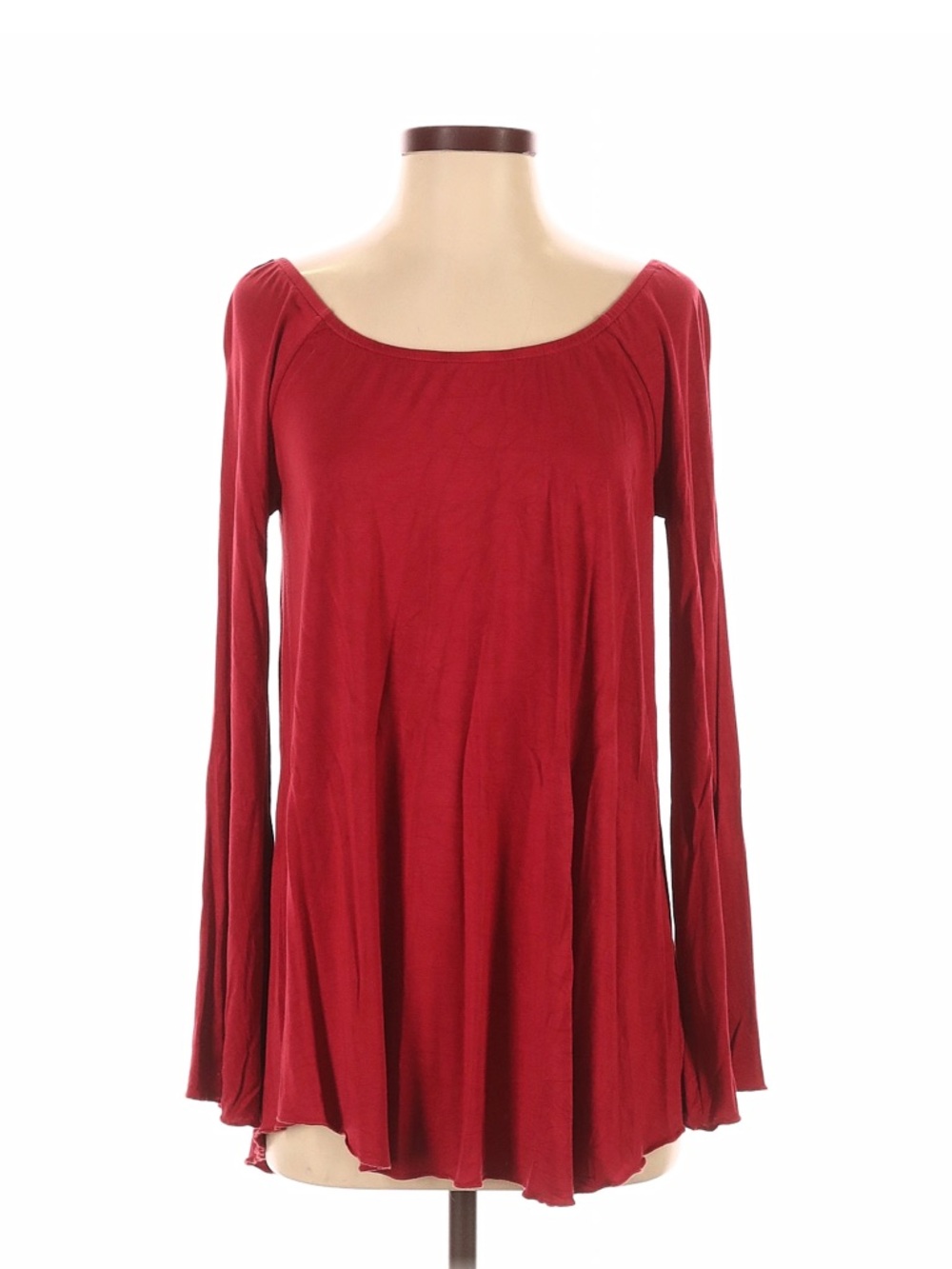 Piko 1988 Deep Red Long Sleeve Swing Tunic